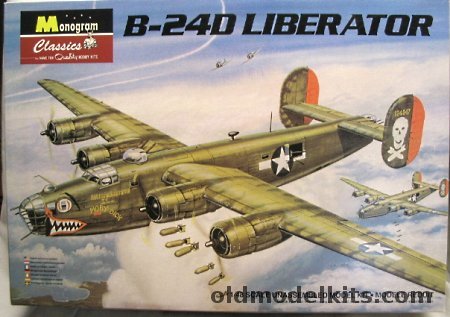 Monogram 1/48 B-24D Liberator With Squadron Canopy Set 9588 and Super Scale Decals 48-626 B-24D 93rd and 98th BG Hail Columbia and Exterminator, 855604 plastic model kit